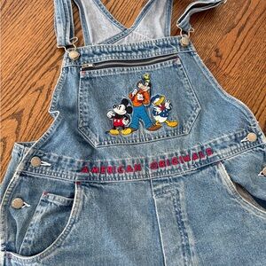 Disney Light Blue Denim Overalls with Branded Tag
